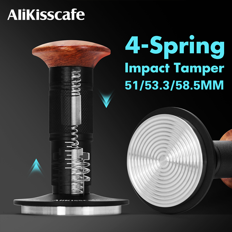 AliKisscafe سدادة قهوة تأثير 4 - مراجعة Espresso Tamper Set وسعره