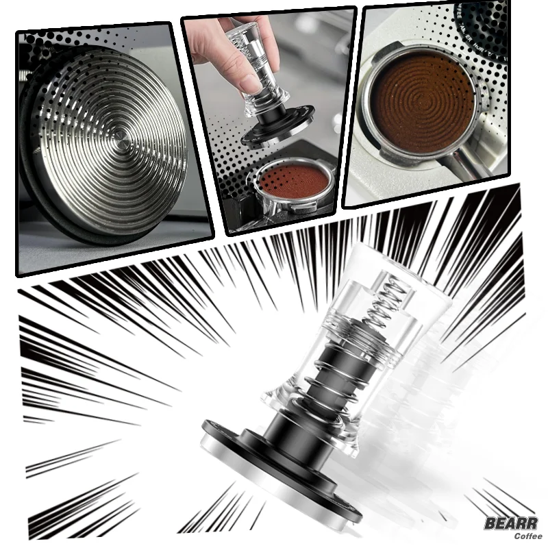 الدب القهوة مزدوجة الربيع مسحو - مراجعة Espresso Tamper Set وسعره